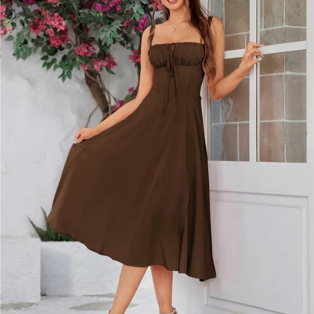 Elegant Brown Midi Dress